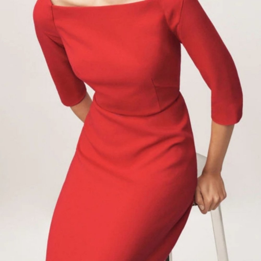 Red Ann Taylor A-line Dress